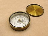 Antique 19th century brass cased explorers pocket compass with lid